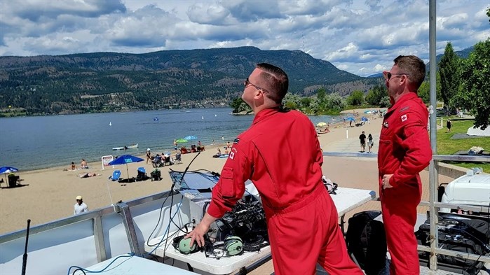 Ground control was set up at the Kelowna waterfront during the Canadian Forces Snowbirds show on July 9. 