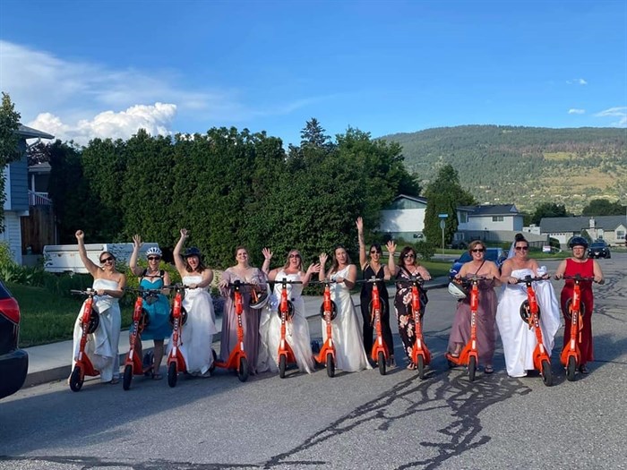 Fancy dressing scooter riders in Vernon