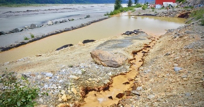 A new study recommends more public information needs to be available on potential environmental risks associated with abandoned mines, such as the Tulsequah Chief Mine, above in 2017, that is leaching into the Taku River watershed.