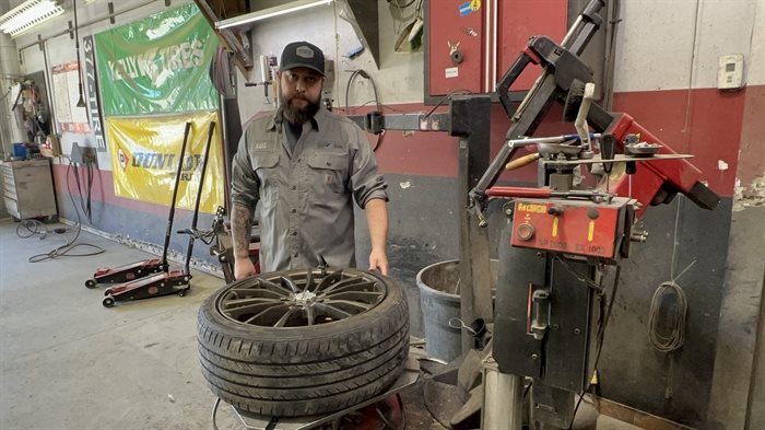 Notre Dame Tire owner completing tire service in the Okanagan 