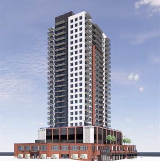 Proposed 25-storey tower on the former RCMP site downtown.