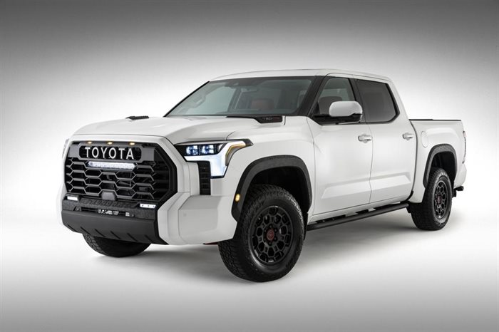 This photo provided by Toyota shows the 2022 Toyota Tundra, a full-size pickup with a starting price of about $38,000.