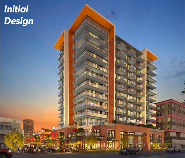 This is the original 13-storey rendering, according to a document from the developer going to city council on Tuesday.