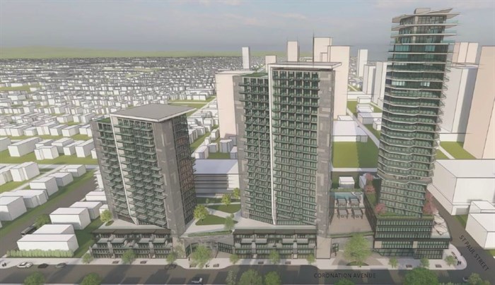 City of Kelowna staff say these three proposed highrises should be rejected because they're too tall, reaching as up to 33 storeys.