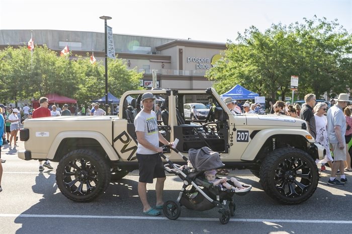 Michael Hunter and his two children, 1-year-old Mason and 3-year old Emily, were in downtown Kelowna to check out all the fascinating vehicles at the Okanagan Dream Rally. 