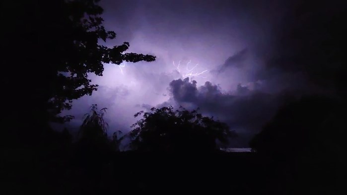 A lightning storm last night, Aug. 10, 2022.