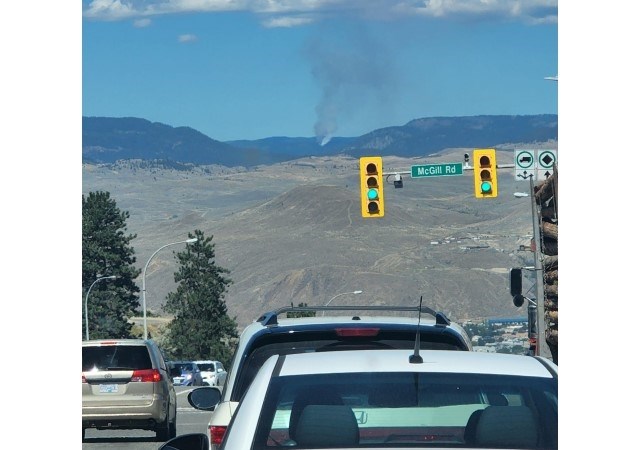 A new wildfire northwest of Kamloops is estimated to be around three hectares in size as of about 2 p.m., Aug. 17, 2022.