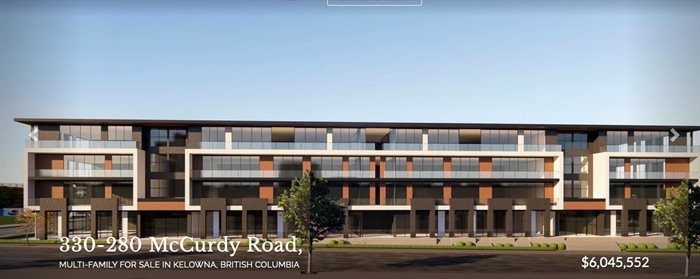 This as a rendering of a potential four-storey building to replace four houses on McCurdy Road.