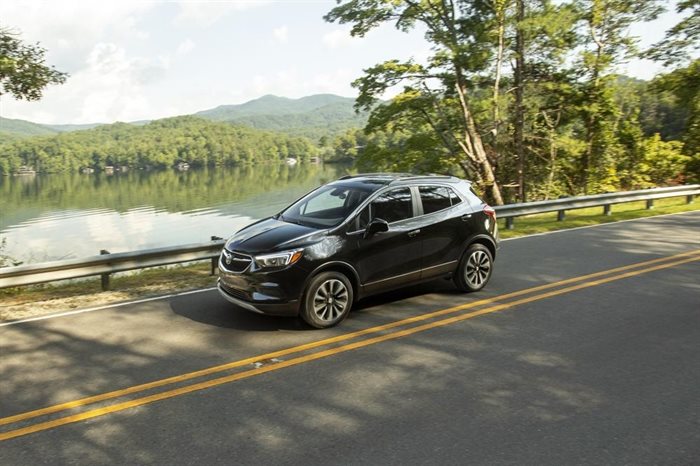 This photo provided by General Motors shows the 2022 Buick Encore. Our editors recommend its similarly named sibling, the Encore GX. It is a newer, larger and a much better SUV, sitting just below the Mazda CX-30 in our rankings.