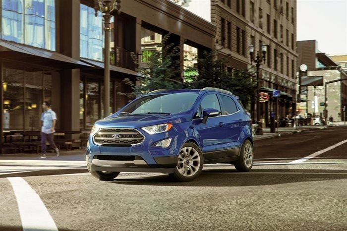 This photo provided by Ford shows the 2022 Ford Escape EcoSport, a subcompact SUV that gets about 25 mpg in combined city and highway driving.