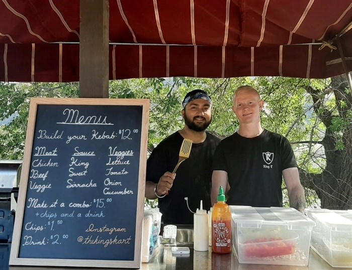 Owners of The King's Kart food truck in Kamloops Jordan Dhillon (left) and Tristan Dyck. 