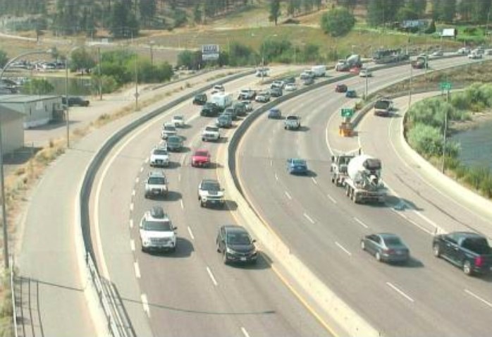 This is traffic heading into Kelowna at 2:06 p.m. Friday, Sept. 2, 2022.
