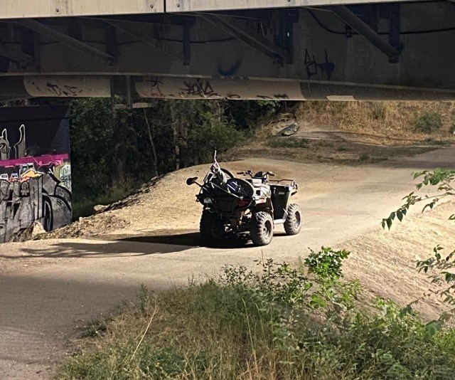Boyer managed to take photos of the ATV parked under the bridge before the rider fled toward Mission Flats.