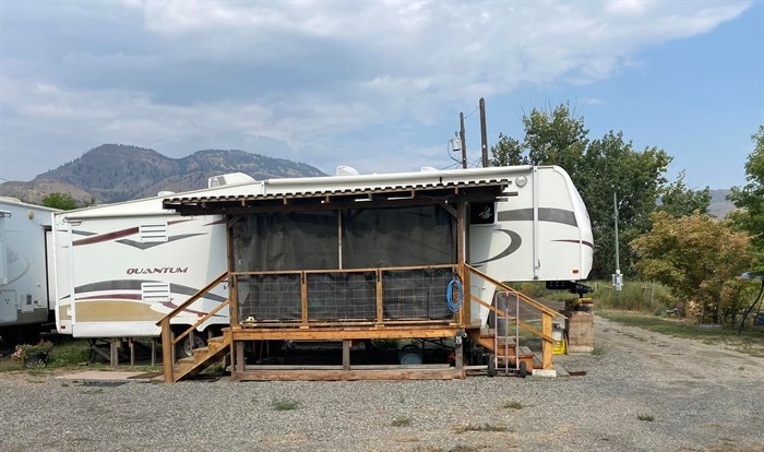 An RV on Kamloops resident Pam Forsberg's acreage near the Kamloops Golf and Country Club. 