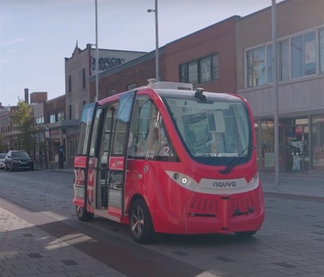 An example of an electric autonomous bus in Montreal.