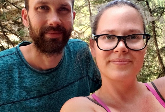 Trevor Skinner (left) and Holly Sheree Holborn are living in a truck in Kelowna. 