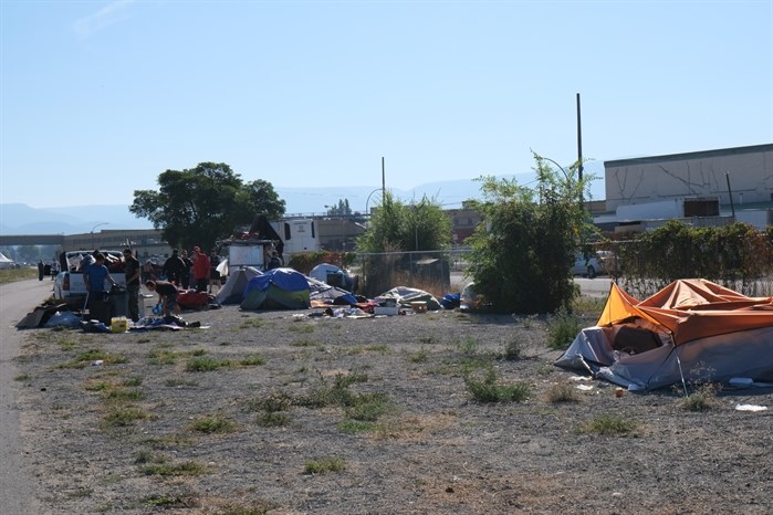 The homeless camp along the Okanagan Rail Trail.