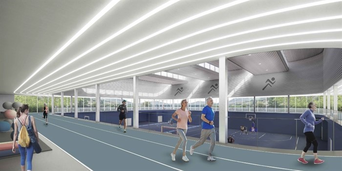 A conceptual design drawing of the walking and running track.