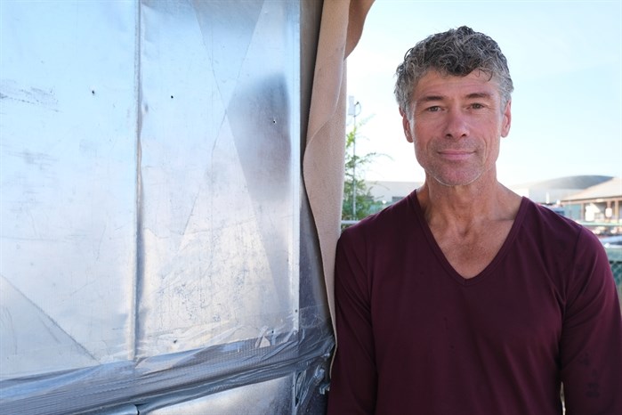 Jason Verigin has been living in the homeless encampment along the Okanagan Rail Trail. He says people are scared after a man was run over last month.