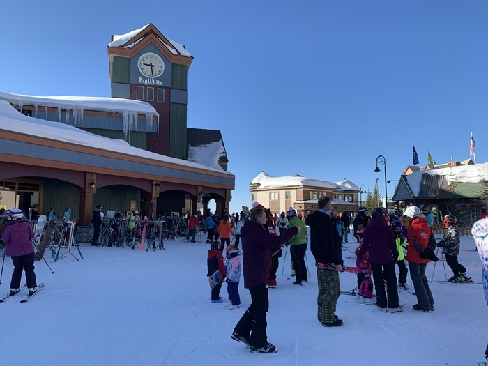 FILE - A busy day at Big White Ski Resort.