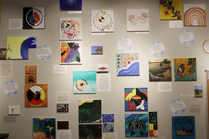 The “What does it mean to be syilx?” exhibit at the Snc?wips Heritage Museum features around 20 pieces of artwork and accompanying messages from the community on what their syilx heritage means to them.