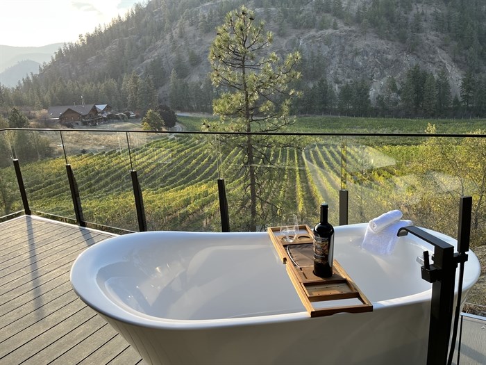 The perfect vantage point for a romantic getaway at Nighthawk Vineyards.