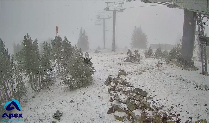 A view from the Top of the Quad webcam at Apex Mountain Resort.