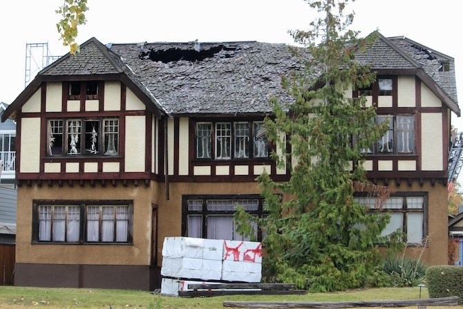 The Jennens heritage house on the lakeshore in Kelowna suffered from extensive damage following a fire Oct. 20, 2022.