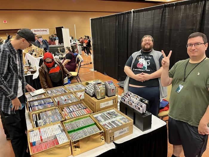 Keith Calder and James Mohninger from Saved Games in Osoyoos were among the vendors at Penti-Con 2022.