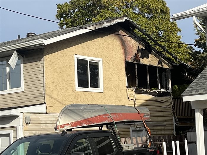 A house fire on Desmond Street in Kamloops.