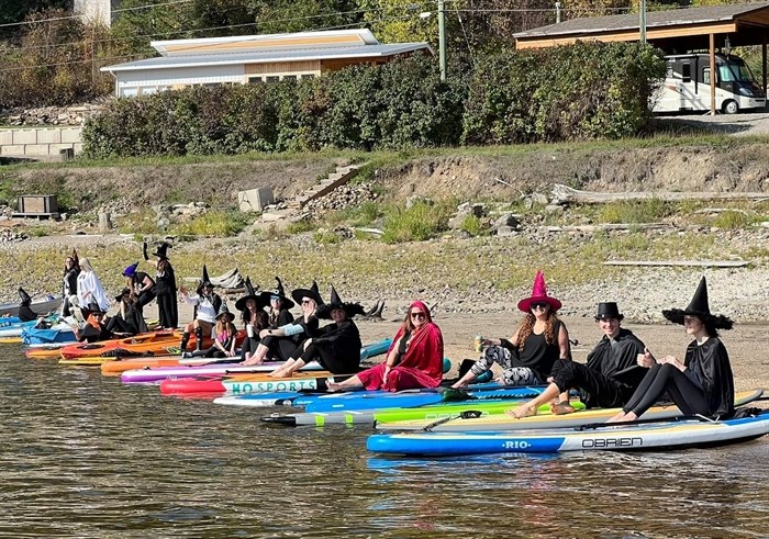 Shuswap Witches at annual Witches Paddle on Shuswap Lake Oct. 2021.