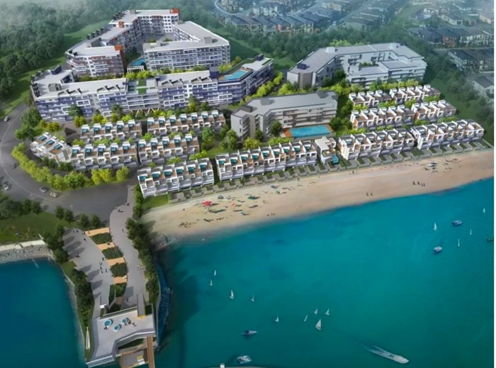 This rendering shows the ultimate build-out of the Westrich Bay development.