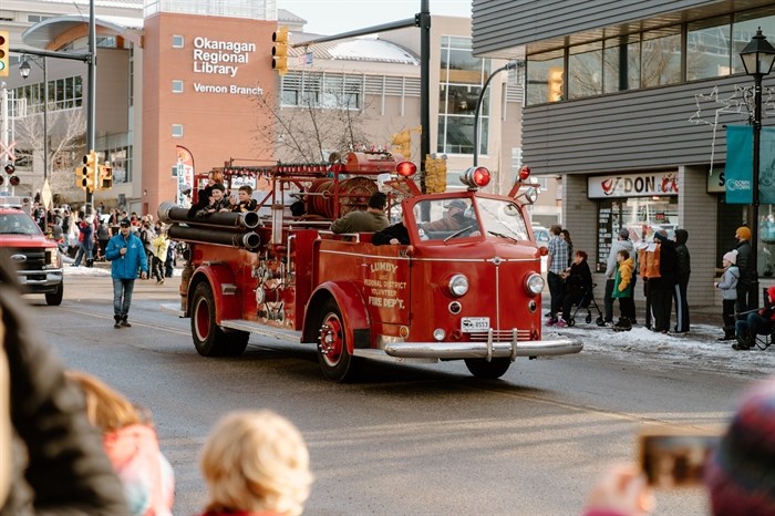 Fire truck at the Vernon Winter Carnival parade 
