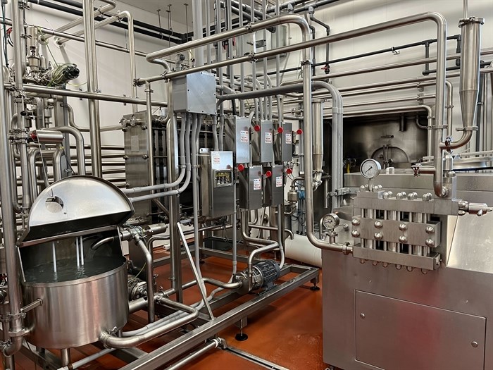 The milk processing facility at Blackwell Dairy Farm in Kamloops. 