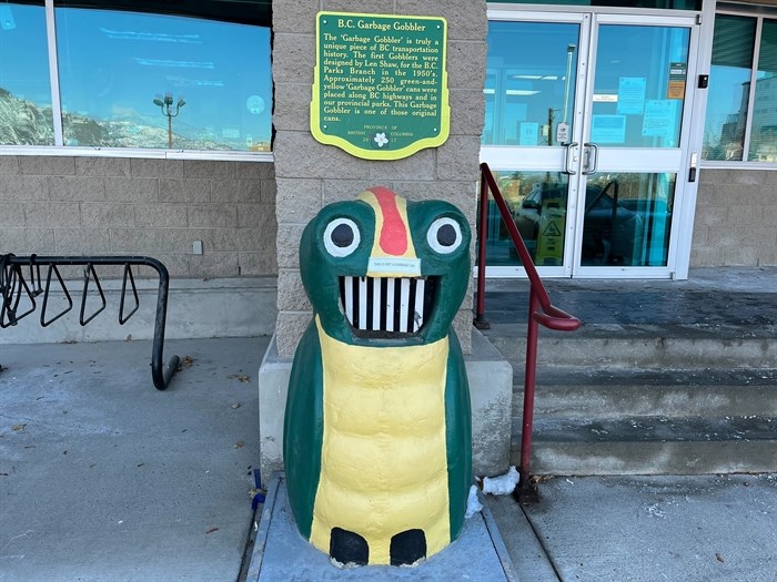 One of the last Garbage Gobblers outside of the Ministry of Transportation office in Kamloops.