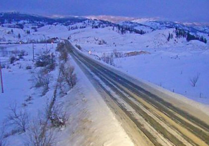 Highway 3, west of Osoyoos, looking west shortly before 7 a.m. this morning.