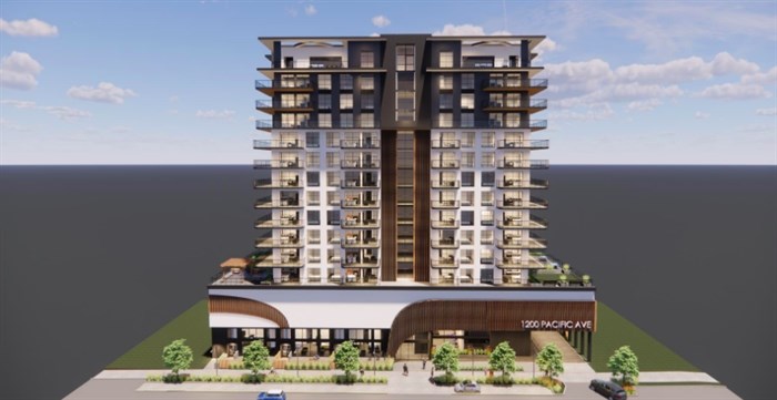 This is an artist's rendering for a proposed 15-storey tower in the Capri-Landmark area.
