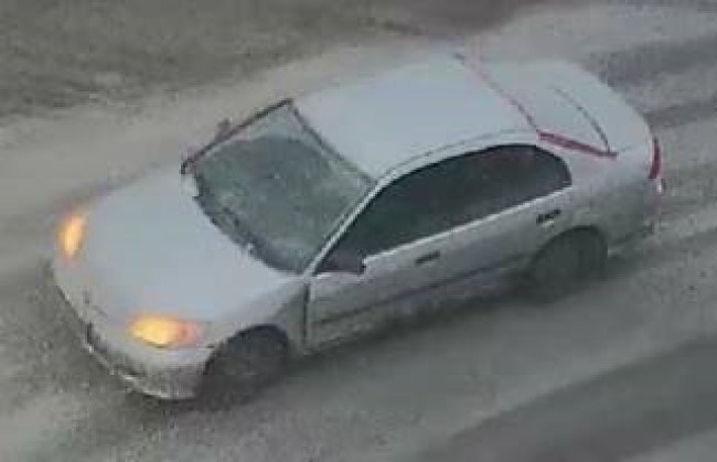 The four-door Honda Civic was damaged on one side of its front end, and Kamloops RCMP is looking for its owner after a Nov. 30, 2022, robbery at Aberdeen Mall.