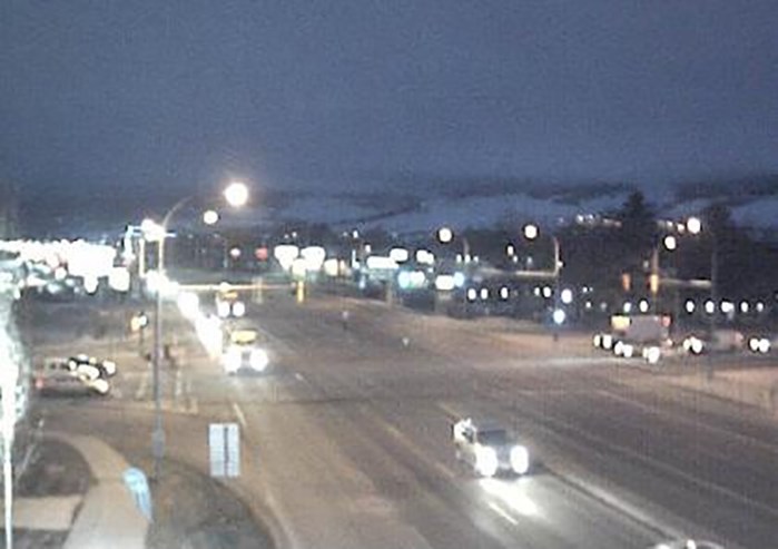 The intersection of Highway 97 and Highway 33 in Kelowna shortly after 7 a.m. Dec. 7.