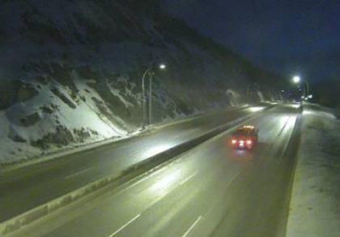 Looking north from the Coquihalla Summit at 6:55 a.m.