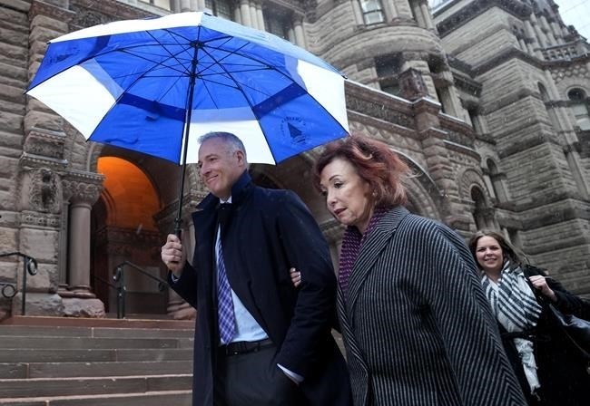 Former CannTrust CEO Peter Aceto, left, leaves the Old City Hall courthouse after being acquitted on all charges in Toronto on Thursday, December 15, 2022.

