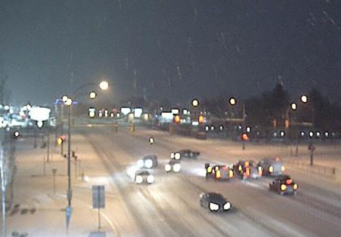 The intersection where Highway 97 meets Highway 33 in Kelowna at 7 a.m.