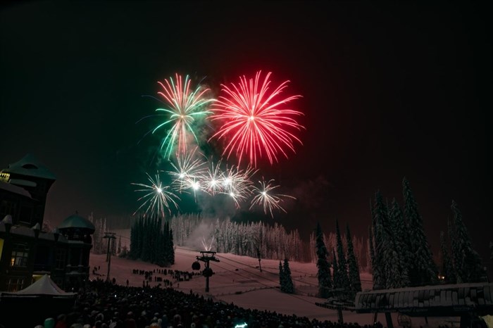 A firework display at SilverStar Mountain Resort in Vernon. 