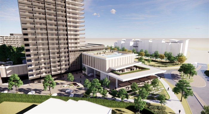 A $35 million building permit for the Ledge on Lakeshore helped push Kelowna to a new record.