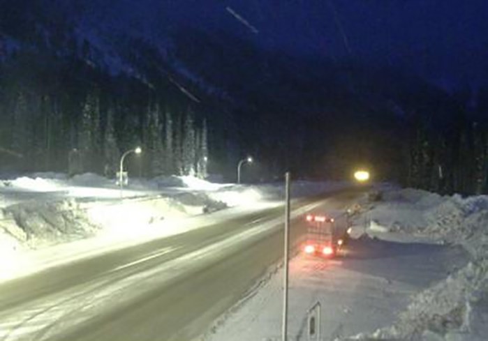 Highway 1 near the Glacier National Park headquarters around 7 a.m.