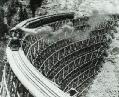 Kettle Valley Railroad through Myra Canyon.