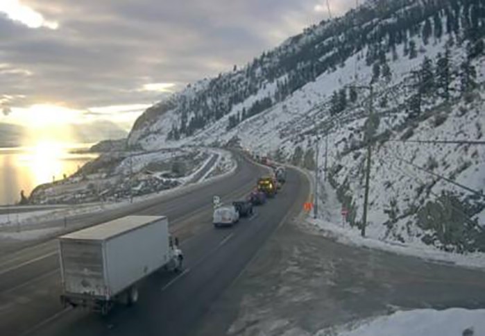 Highway 97 between Peachland and Summerland at 9 a.m.