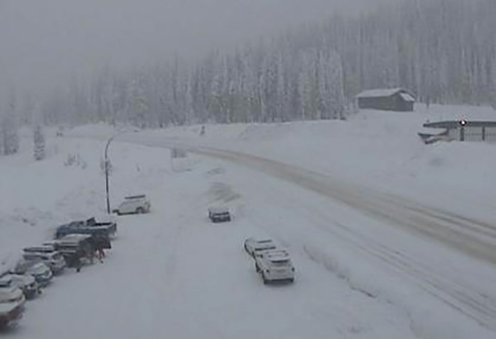 Highway 3 at the Salmo Creston Highway Summit shortly before 3 p.m.