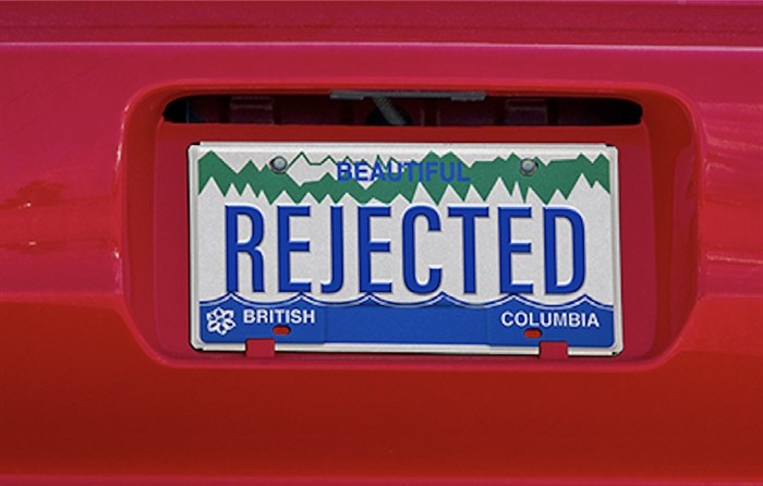 ICBC rejected roughly 67% of the requests for personalized license plates last year for not meeting the insurance corporation's guidelines and deemed objectionable.