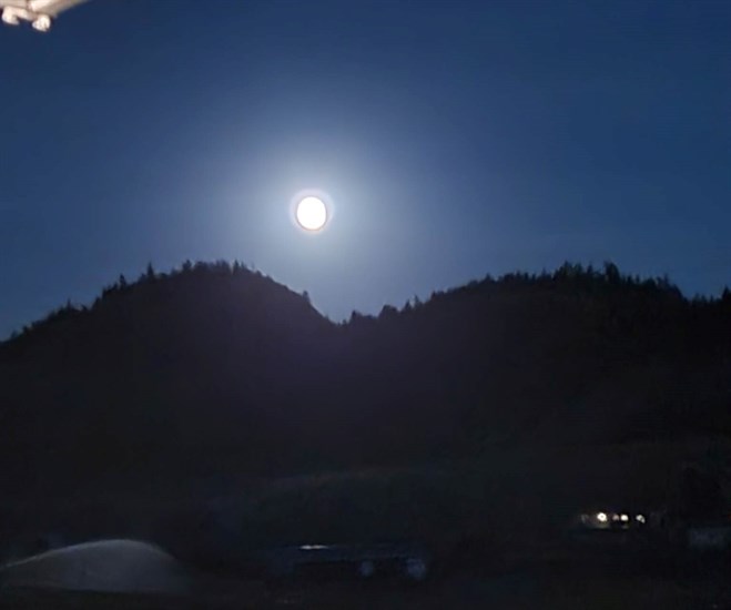Photo of Full Snow Moon in Kamloops, 2023.